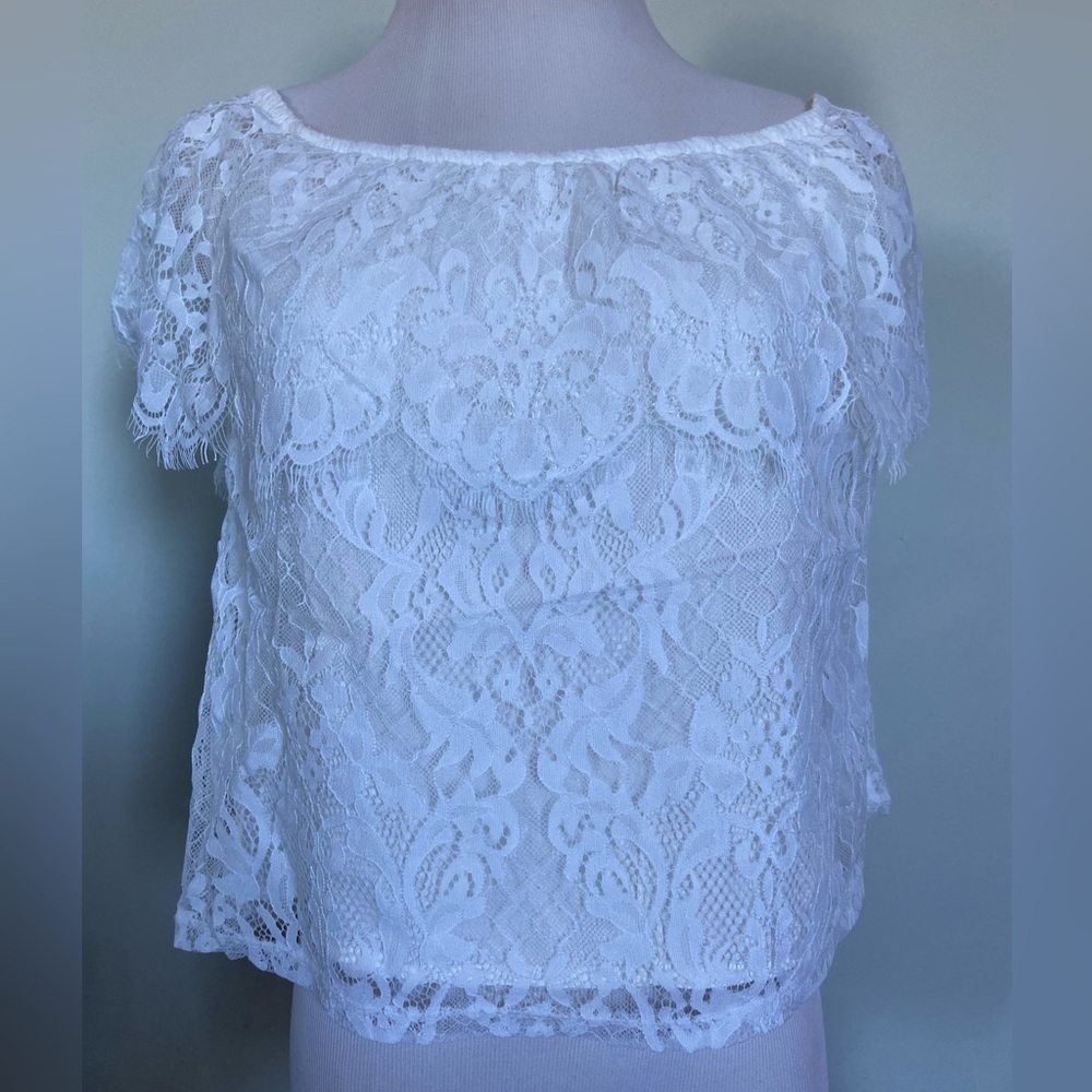 Hollister White Lace Top